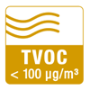 Az illékony szerves anyag kibocsátása 0,1 mg/m3 alatt van