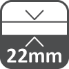 22 mm-es vastagság