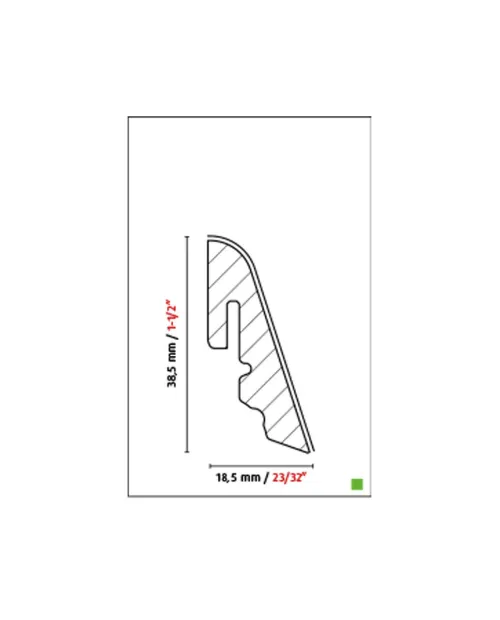 Fafurnéros szegélyléc Fehér Tölgy lakkozott 40 mm 