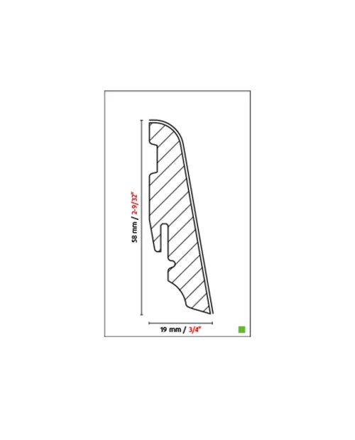 Fafurnéros szegélyléc Tölgy lakkozatlan 60 mm
