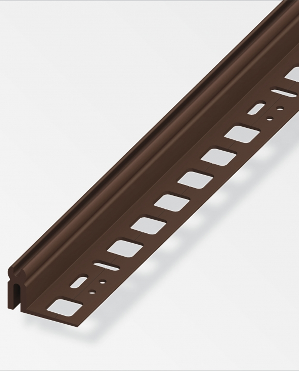 Pattintós műanyag alsórész Alfer sínekhez 200 cm Barna 20,5-22,5 mm-ig