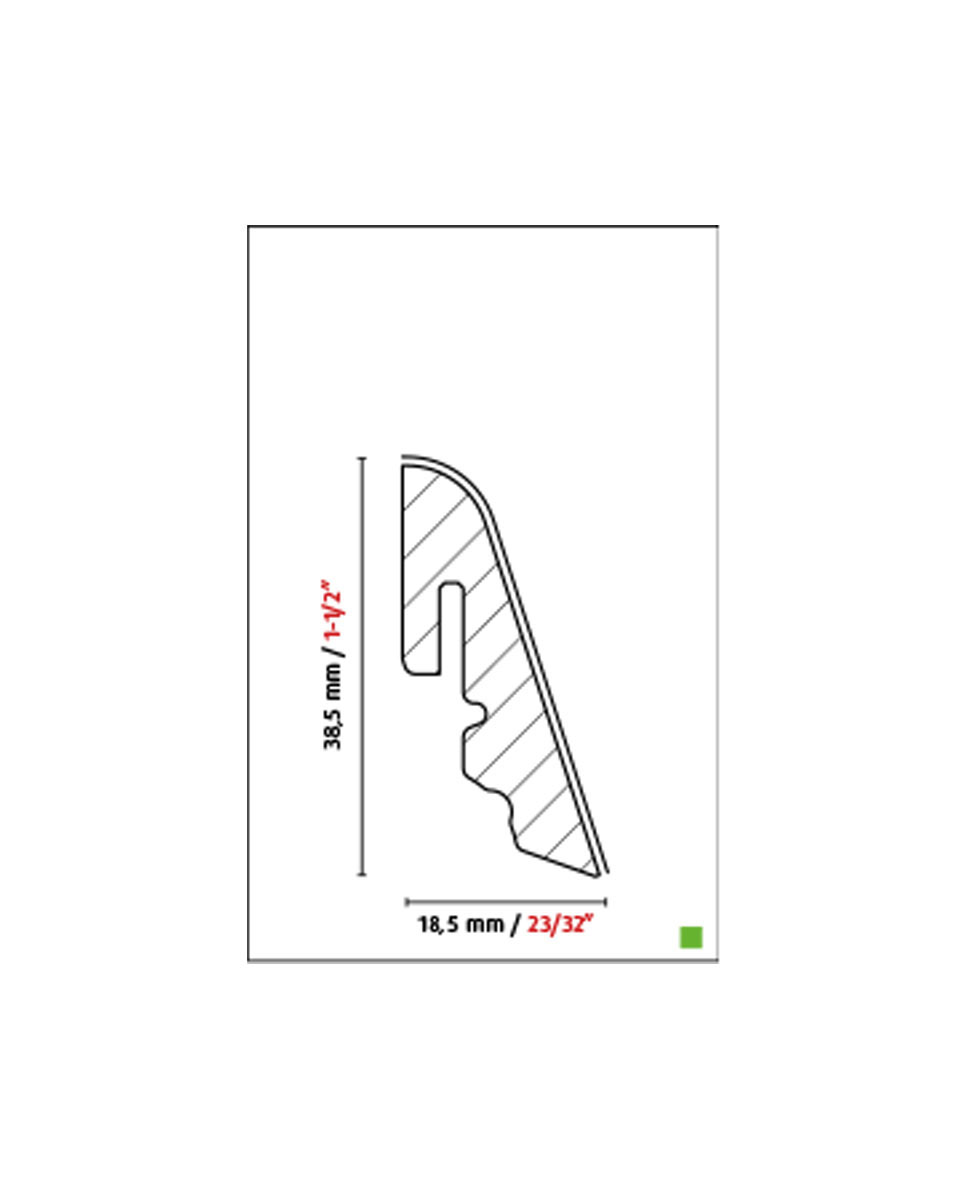 Fafurnéros szegélyléc Fehér Tölgy lakkozott 40 mm 