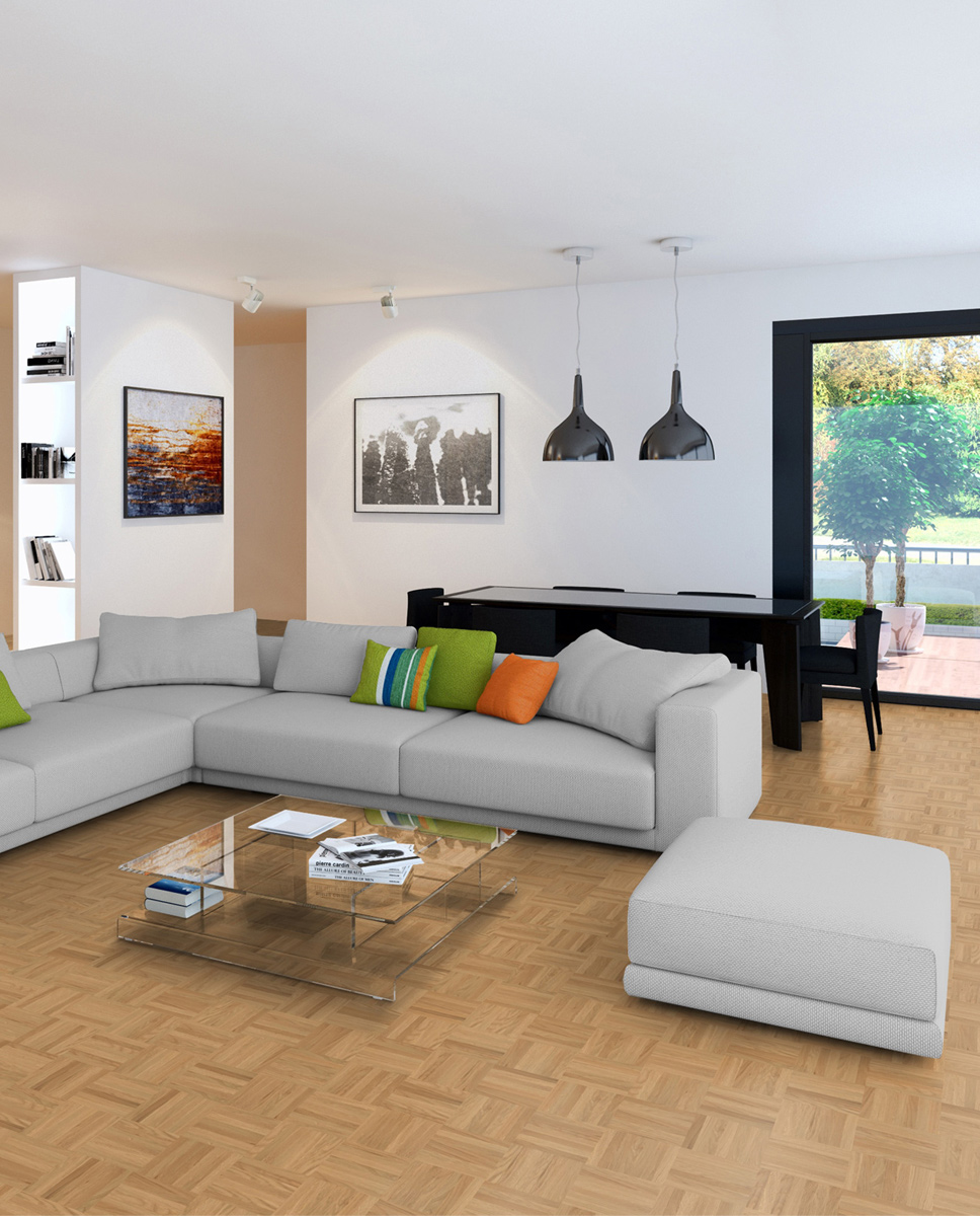 Mozaik parketta négyzetrácsos Tölgy Natúr